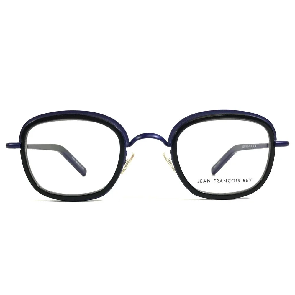 J.F. Rey Eyeglasses Frames LEGEND 0025 Shiny Black Navy Blue Modernist 48-25-148 - Picture 2 of 13